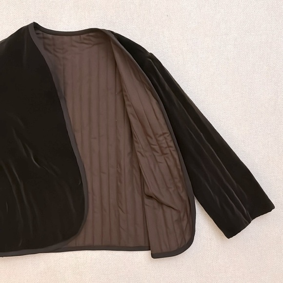 Vintage Velveteen Quilted Dark Chocolate Blazer - Picture 4 of 4